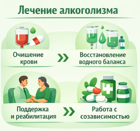 лечение алкоголизма в Талдоме этапы